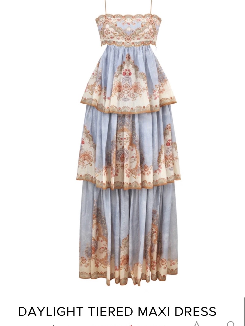 Zimmermann Daylight Tiered Maxi Skirt - Light Blue Floral